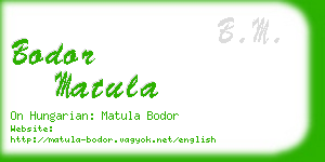 bodor matula business card